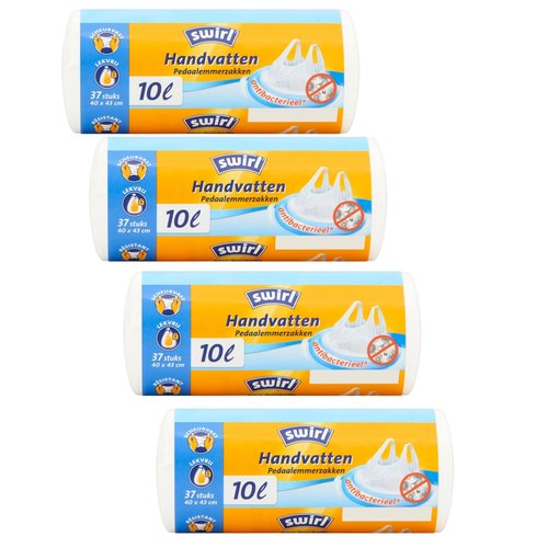 Swirl Swirl pedaalemmerzakken met handvatten - 10 Liter - 4 rollen * Gratis verzending * Swirl Swirl pedaalemmerzakken met handvatten - 10 Liter - 4 rollen * Gratis verzending *