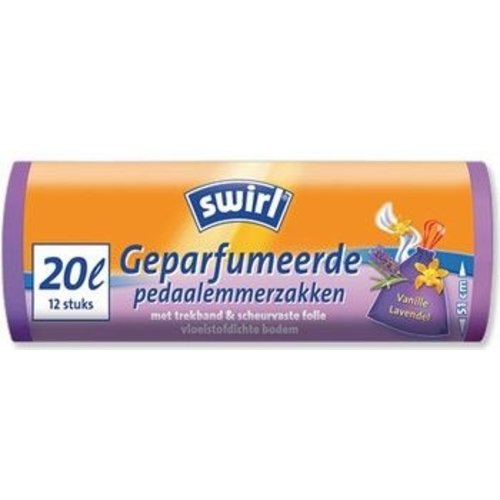 Swirl pedaalemmerzakken trekband 20ltr - Multipack 3 rollen van 12 stuks Mega Buyer