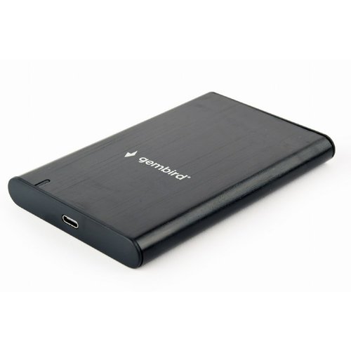 Gembird Gembird 2.5" SATA HDD/SSD behuizing met USB type-C poort, geborsteld aluminium, Zwart Gembird Gembird 2.5" SATA HDD/SSD behuizing met USB type-C poort, geborsteld aluminium, Zwart