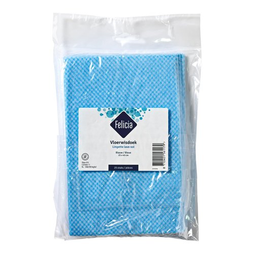 Felicia Felicia vloerwisdoek 25x40cm 25 stuks - Blauw Felicia Felicia vloerwisdoek 25x40cm 25 stuks - Blauw