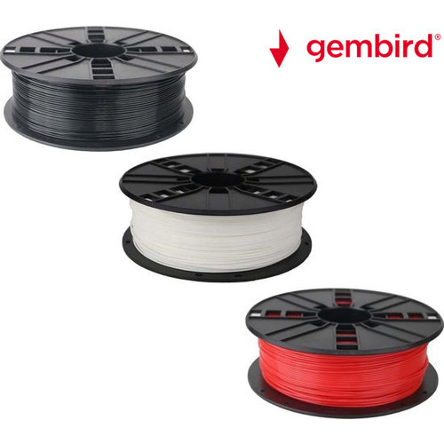 Gembird Gembird PLA Filament - 1.75mm - 200 gram- Voordeelset - Zwart, Wit, Rood - 3D printer filament *Gratis verzending*