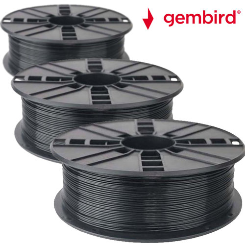 Gembird Gembird PLA Filament - 1.75mm 1 kg - 3 Rollen Zwart *Gratis verzending* Gembird Gembird PLA Filament - 1.75mm 1 kg - 3 Rollen Zwart *Gratis verzending*
