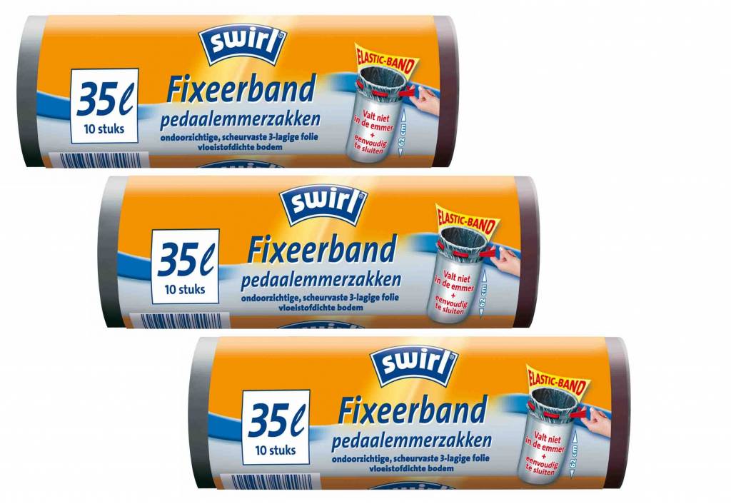 Swirl Afvalzakken Fixeerband 35ltr Multipack x 10 stuks - Mega Buyer