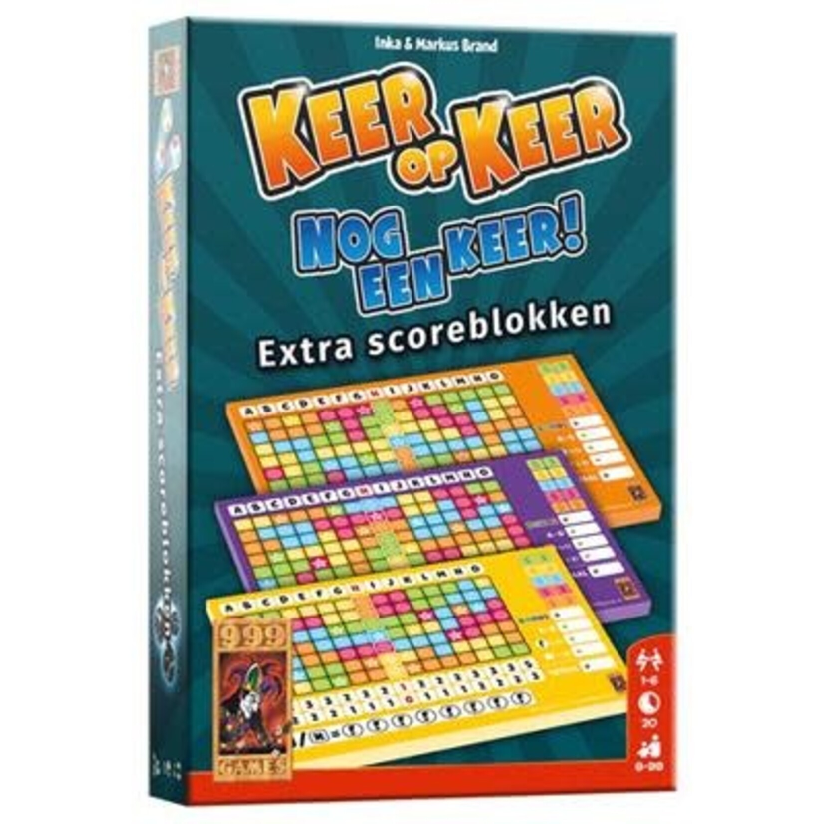 999 Games SPEL KEER OP KEER SCOREBLOK 3 STUKS LEVEL 2,3,4