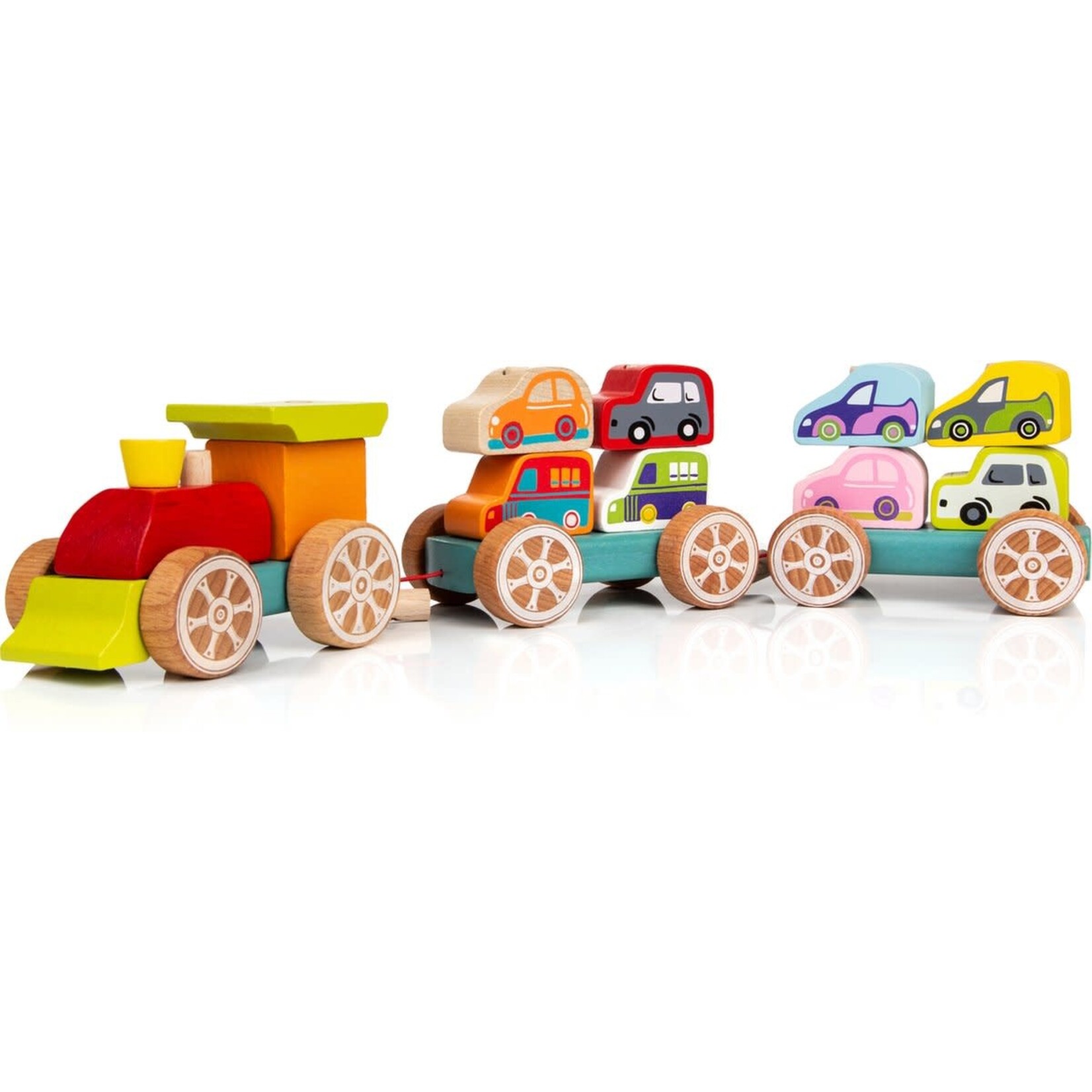 Cubika Cubika houten trein autotransporter