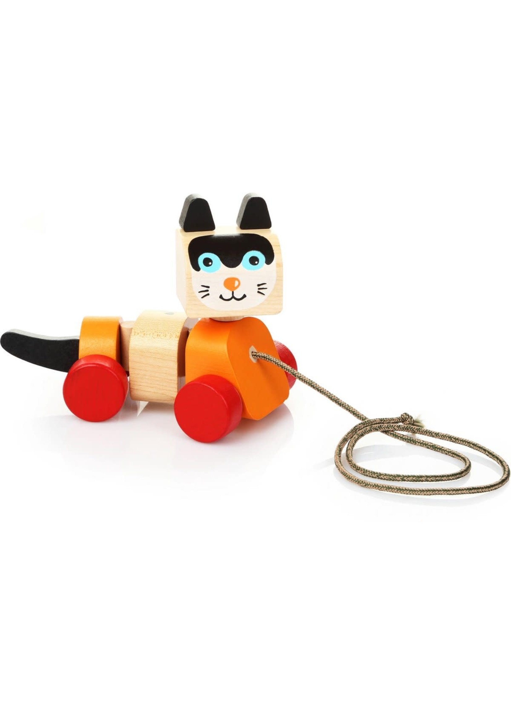 Cubika Cubika houten trekfiguur kat