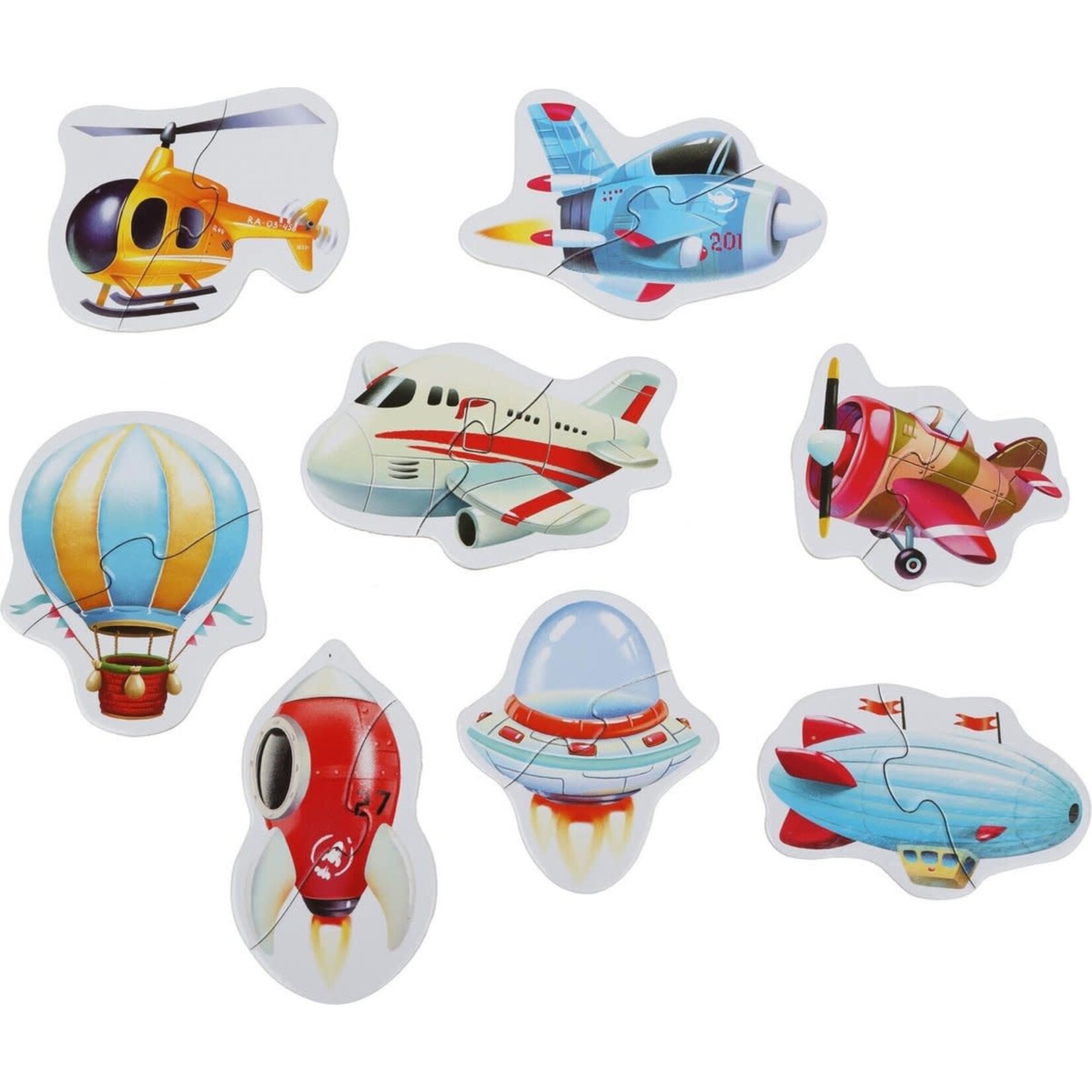 Cubika Puzzlika Puzzel - Luchtvaartuigen - 8x 2 stukjes