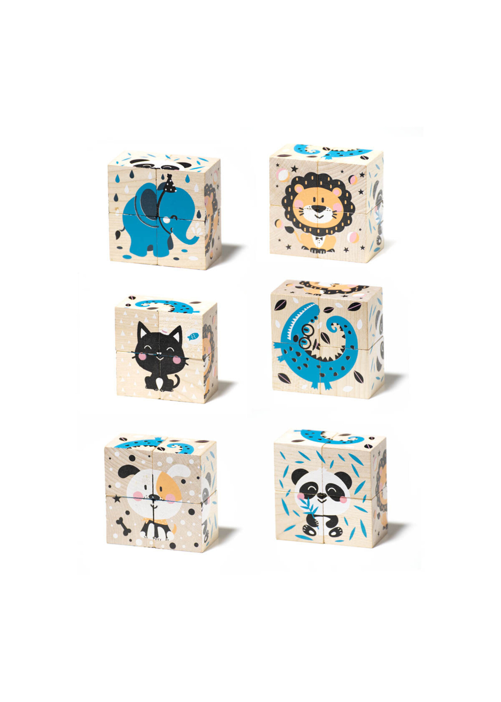 Cubika Cubika Set houten blokken "Dieren"