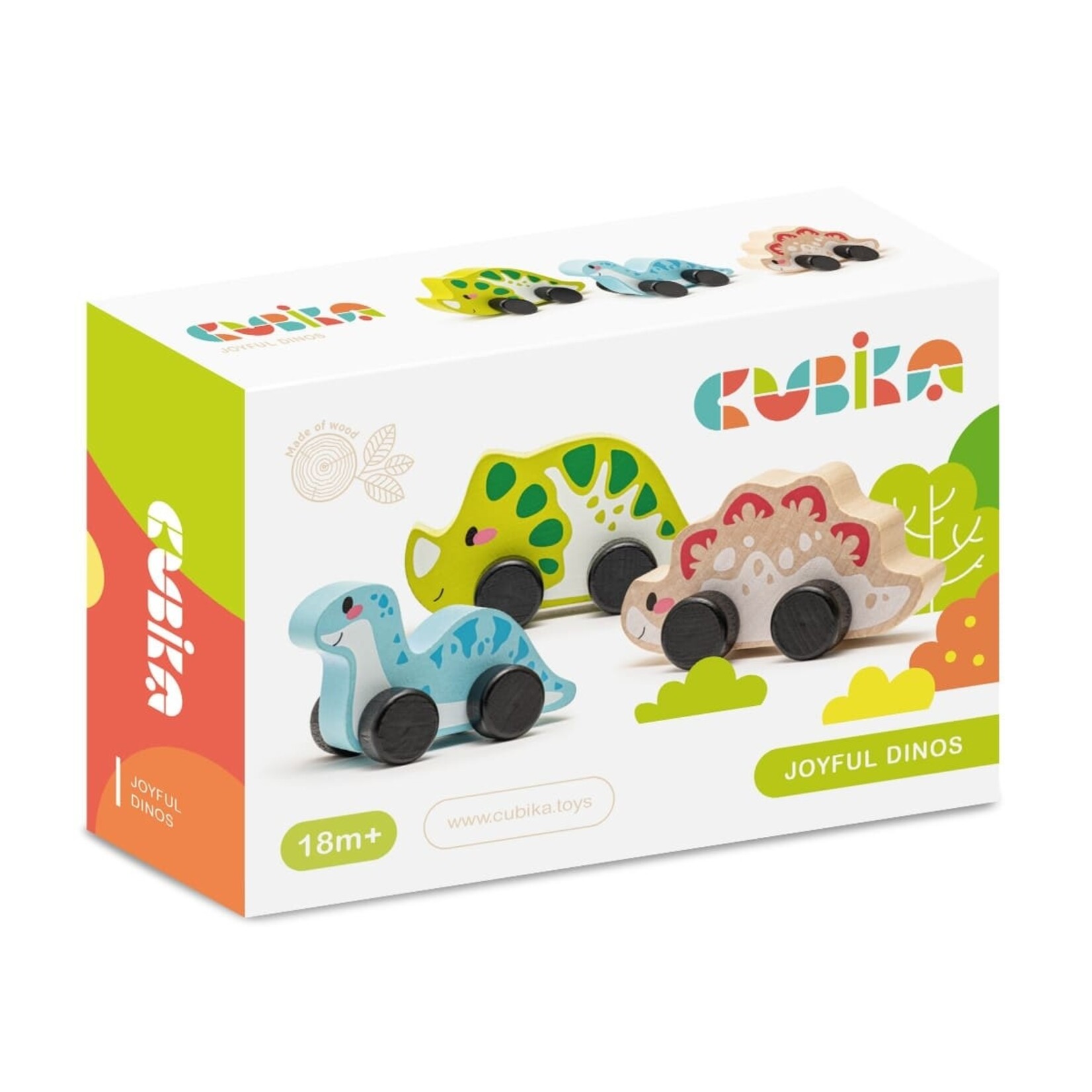 Cubika Houten speelgoedset "Vrolijke dino's"
