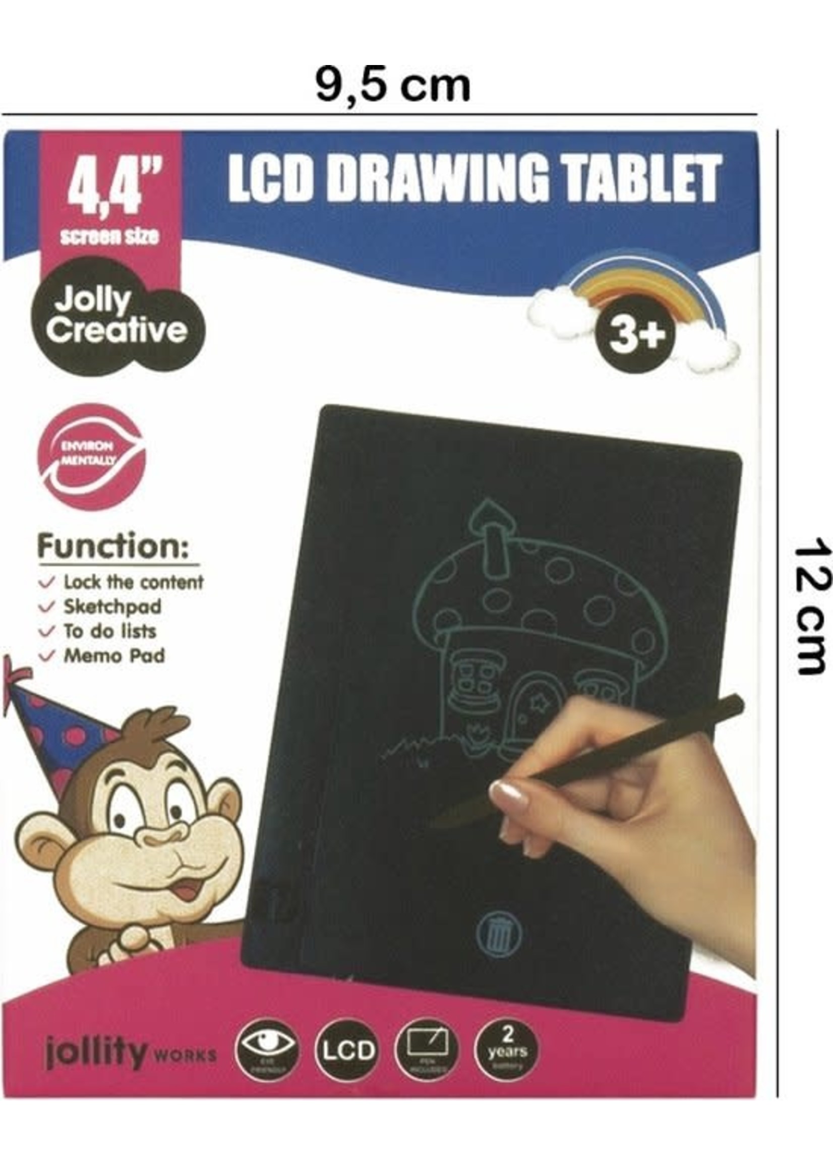 jolly creative 4.4 inch LCD teken tablet zwart