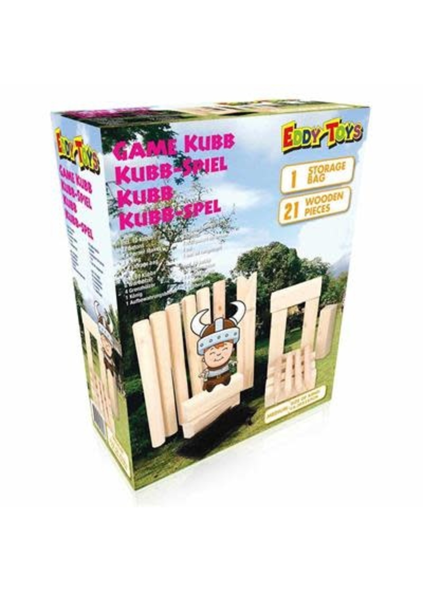 Eddy Toys KUBB SPEL 21 DELIG 30 CM