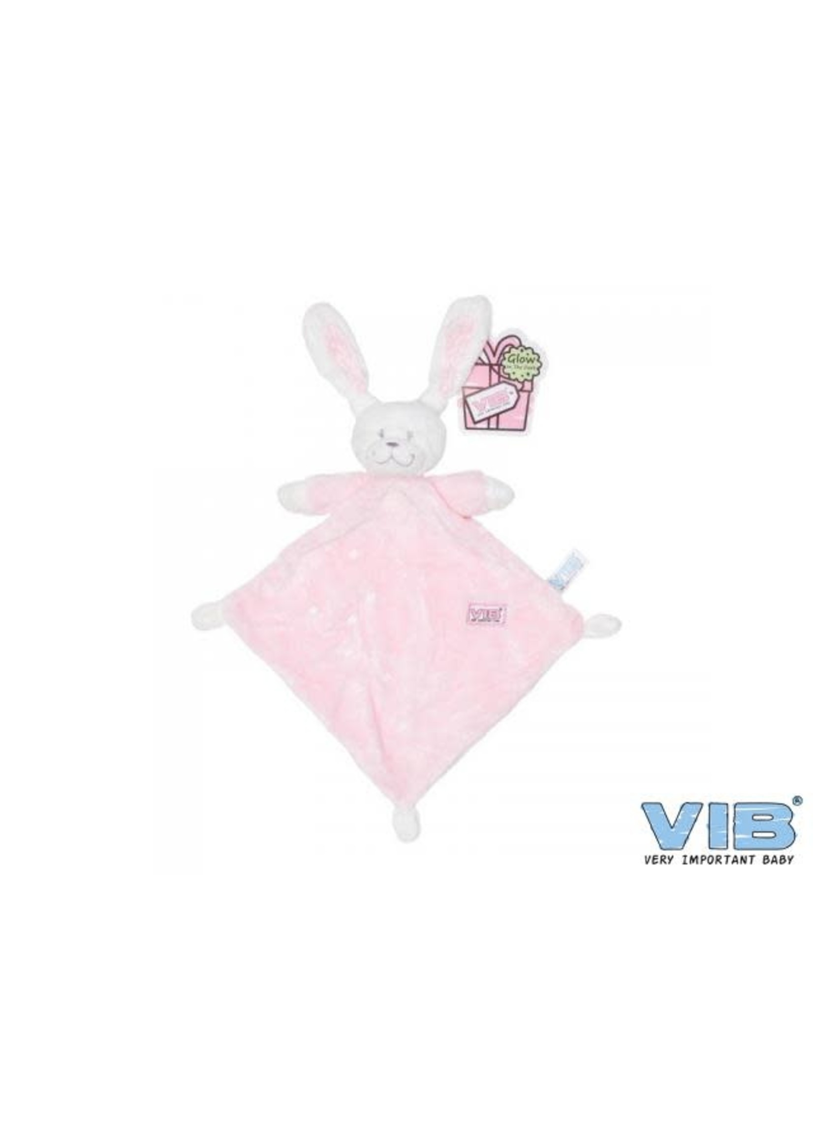 VIB KNUFFELDOEKJE KONIJN GLOW IN THE DARK ROZE