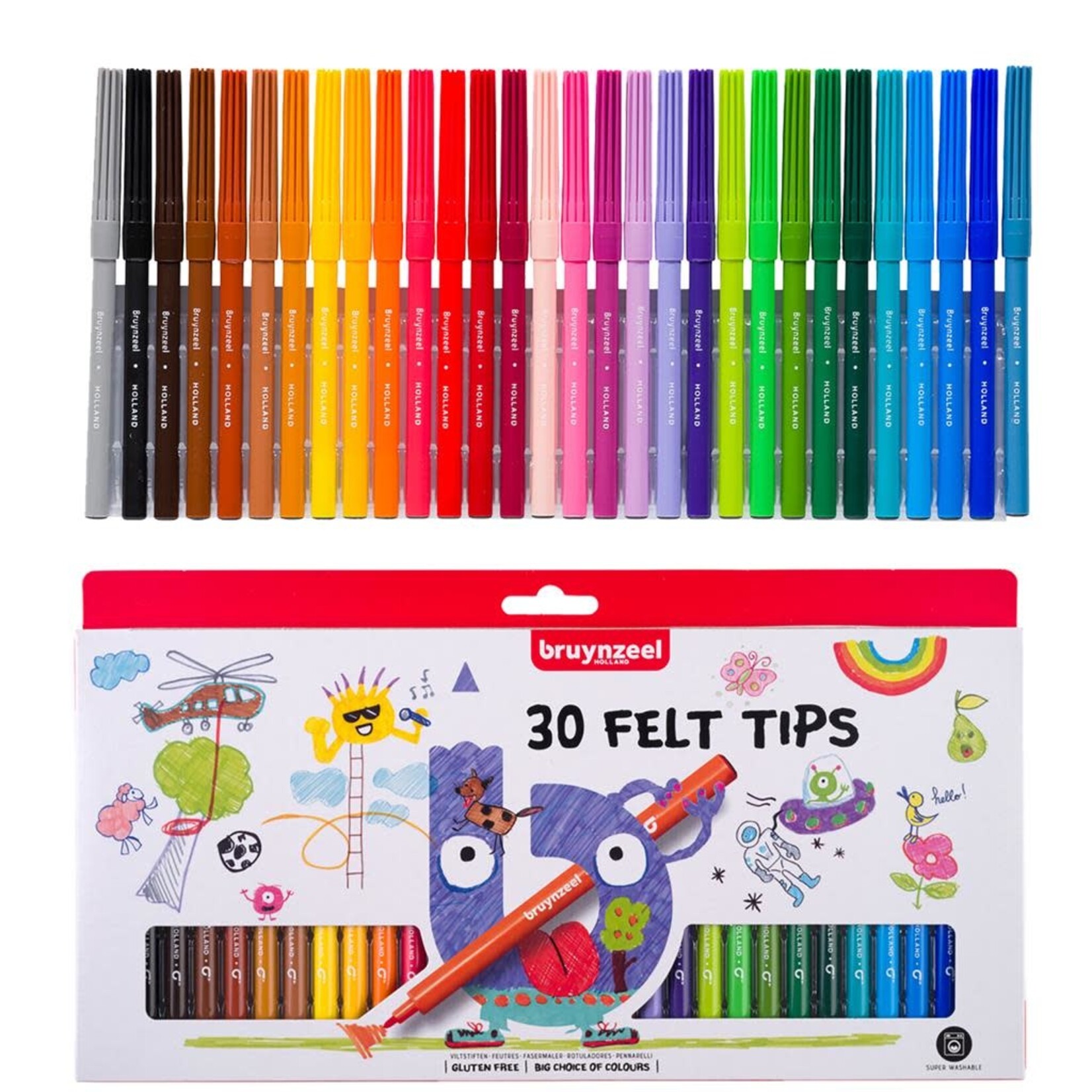 Bruynzeel BRUYNZEEL VILTSTIFTEN SET 30 KLEUREN