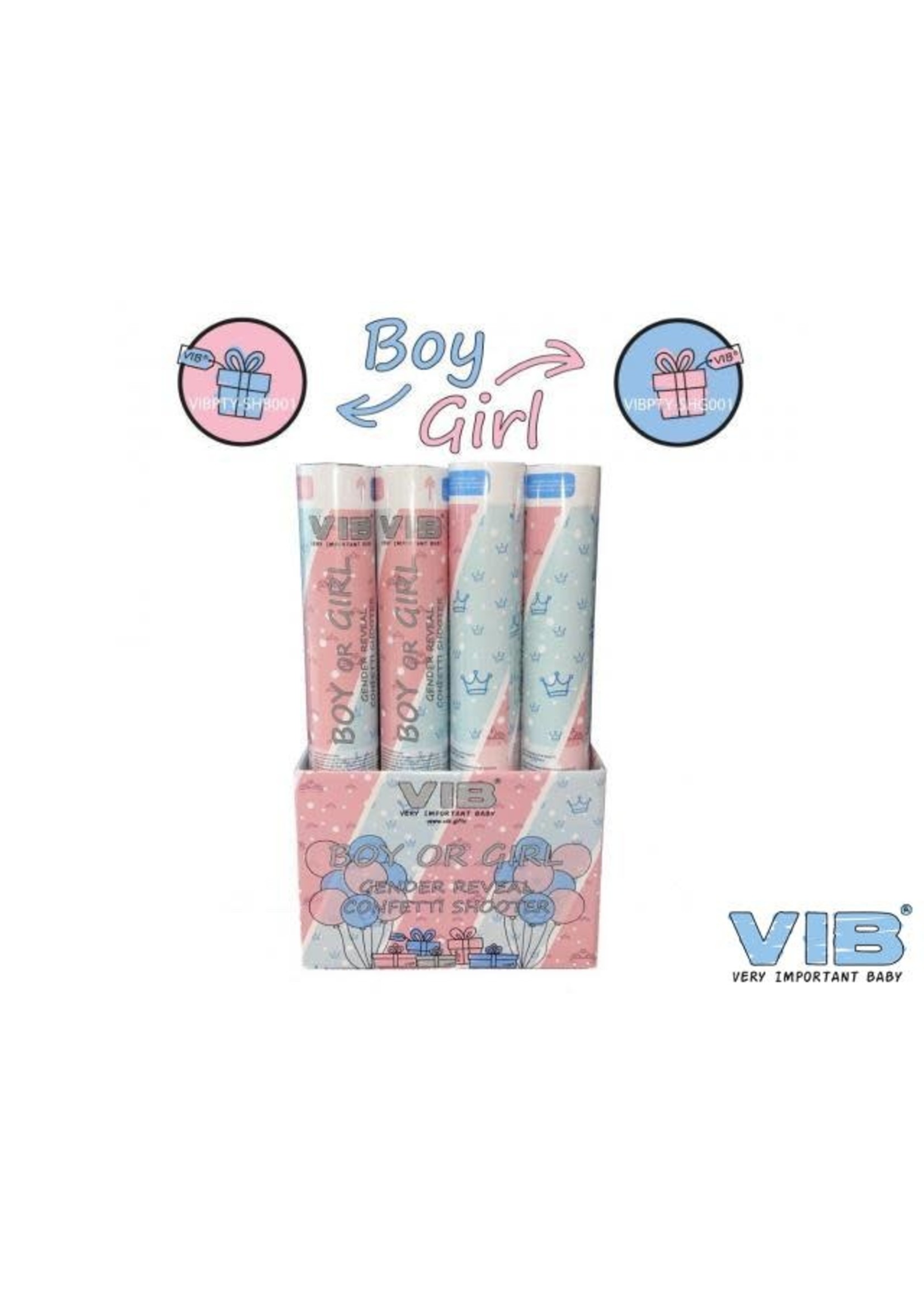 VIB GENDER REVEAL CONFETTI SHOOTER GIRL