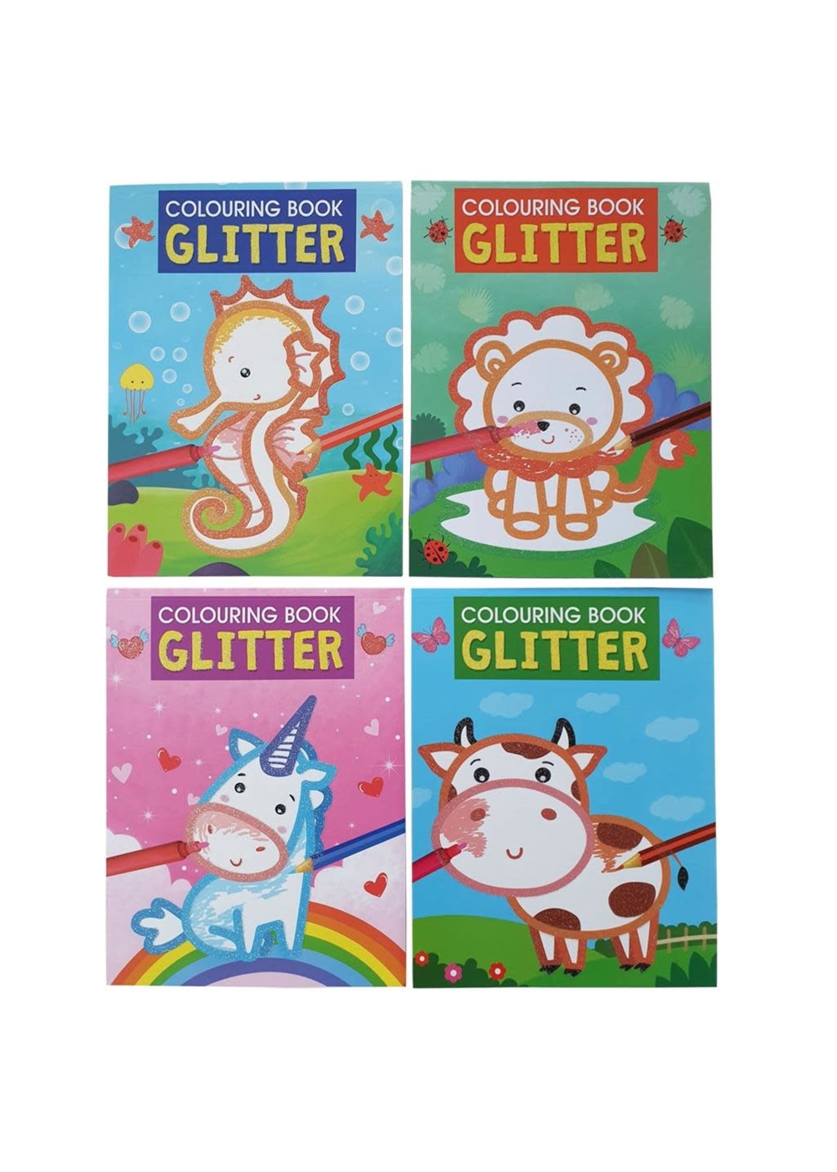 Geen Merk KLEURBOEK GLITTER 4 ASS