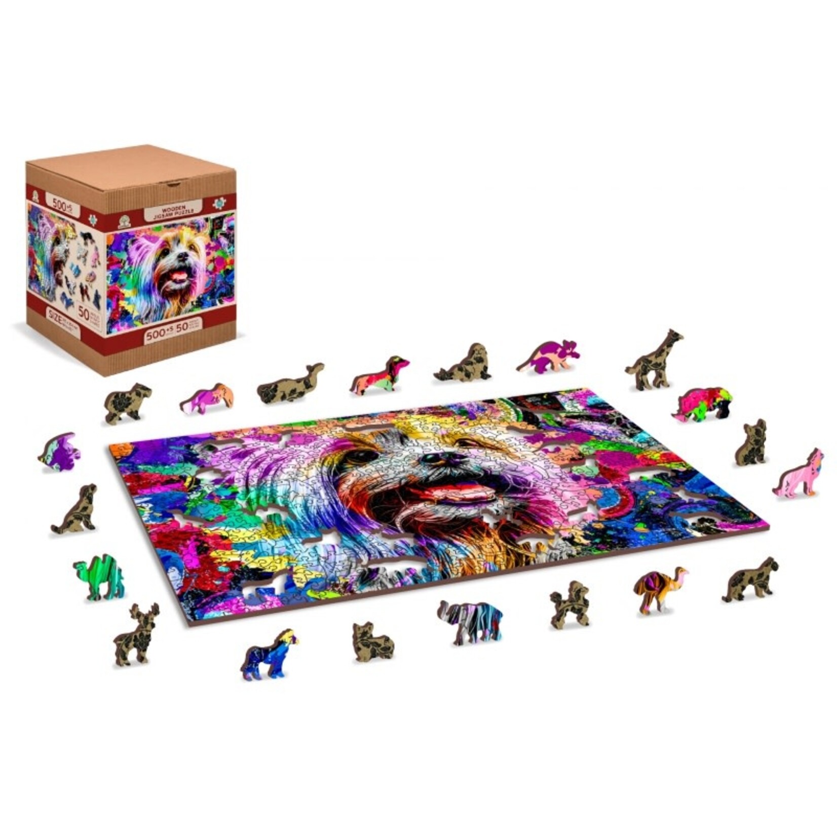 Maxicraft Houten Legpuzzel Popart Yorkshire Terriër 505 st