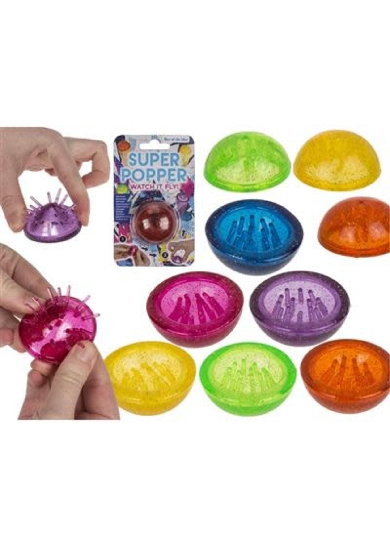 Geen Merk SUPER POPPER JELLY DOME MET GLITTER 6 ASS.