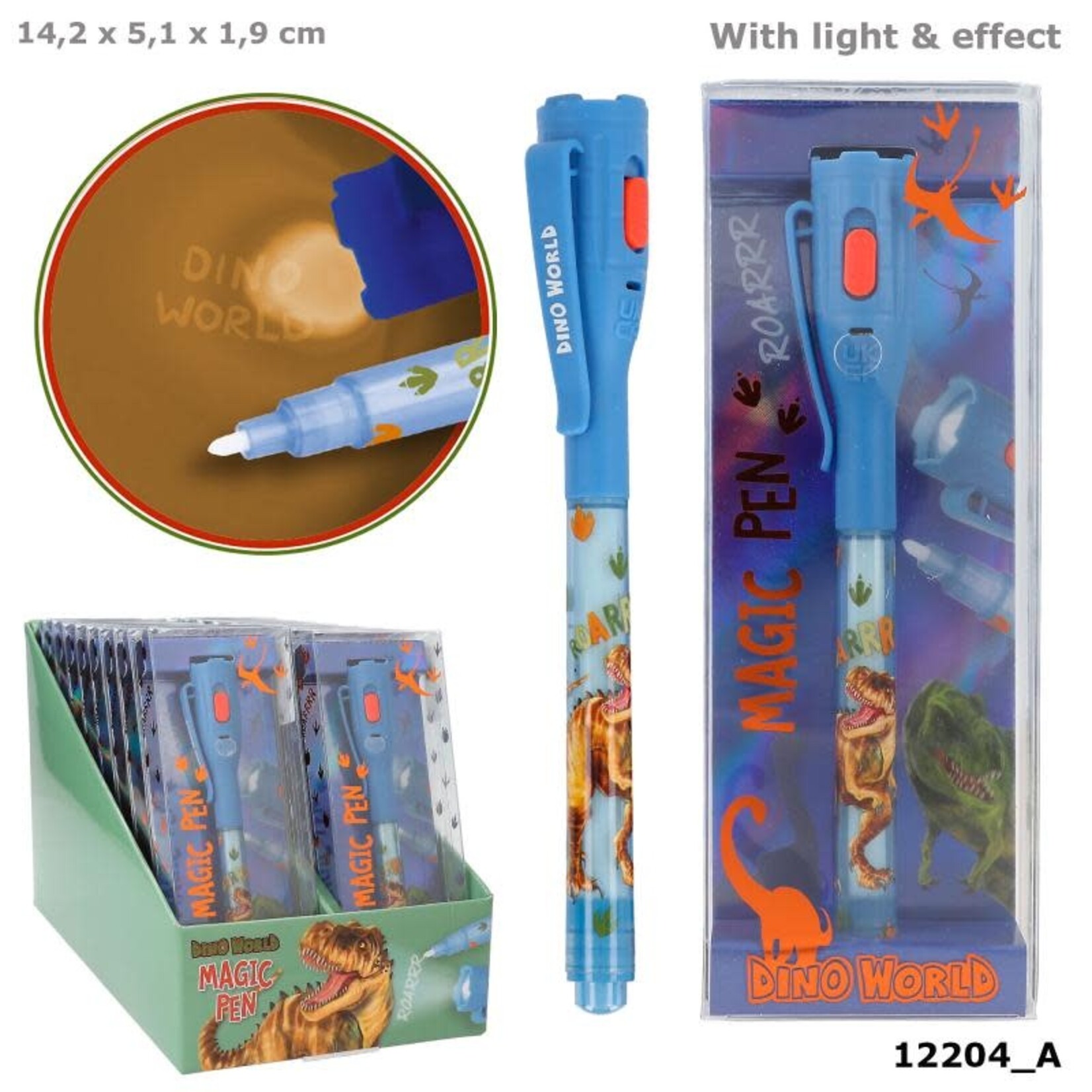 Dinoworld Dino World geheime pen met LED