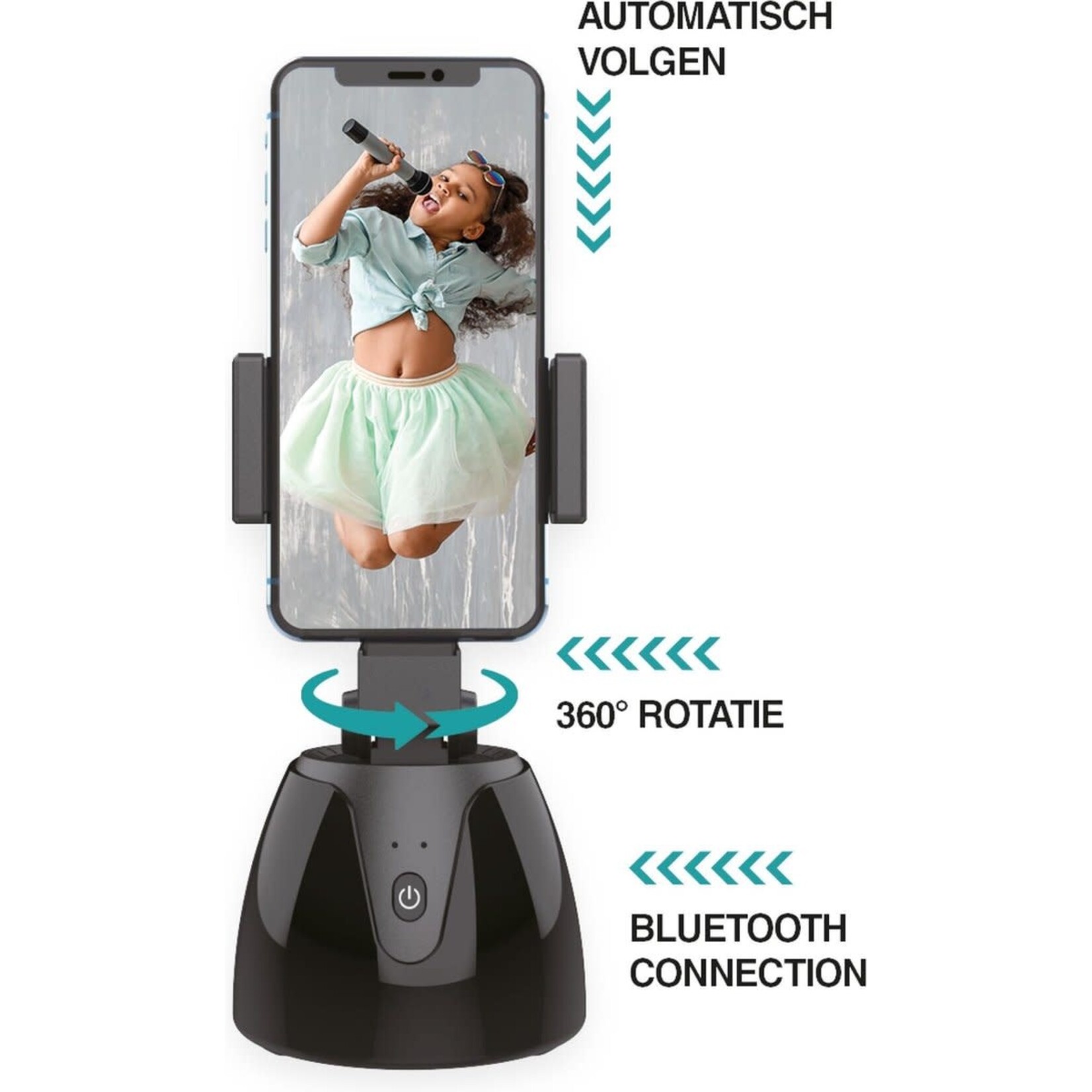 Qware Qware - 360 Phone Tracking Houder - Geschikt voor TikTok , Youtube en Instagram