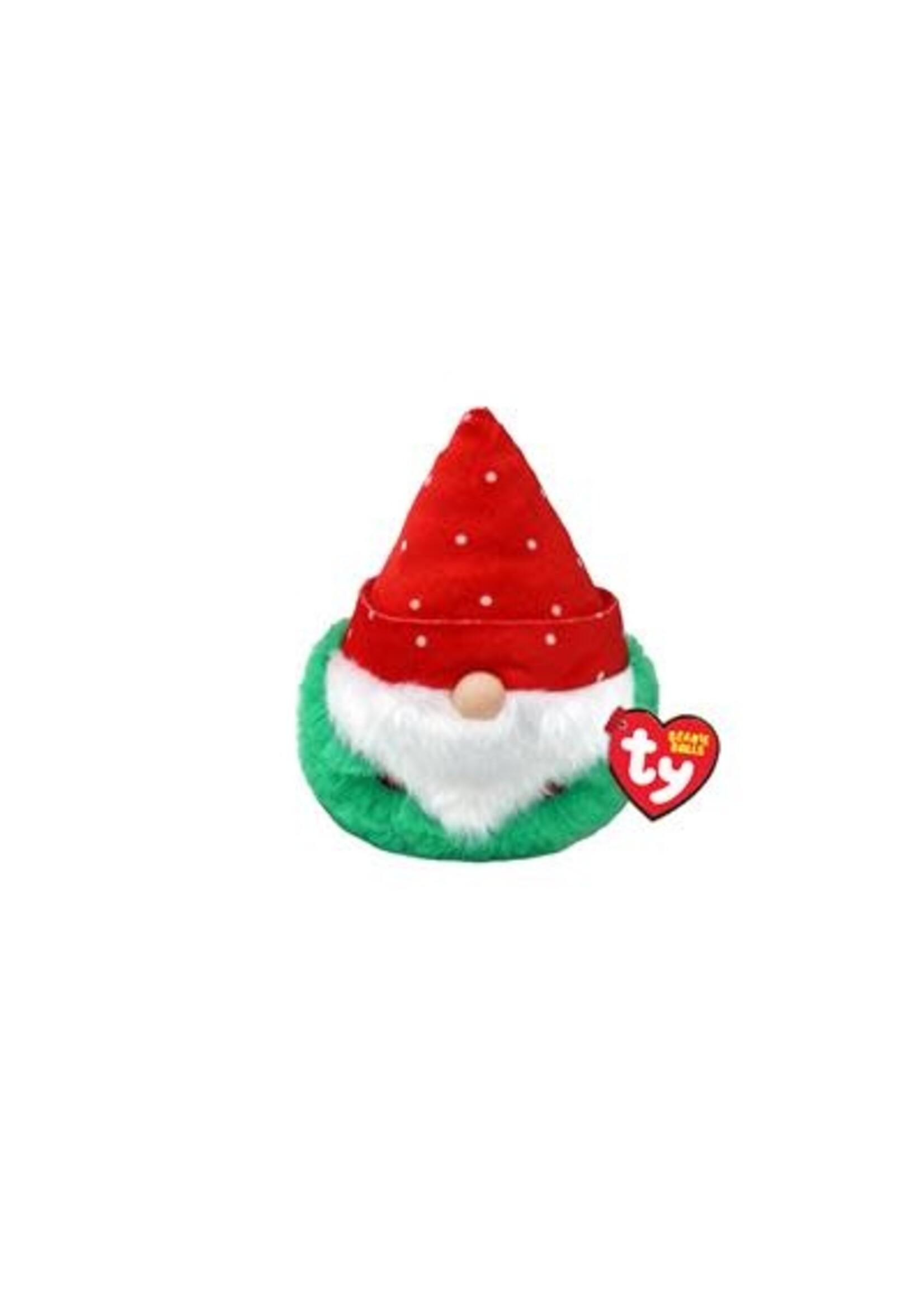 Ty TY TEENY PUFFIES CHRISTMAS GNOME RED HAT 10CM