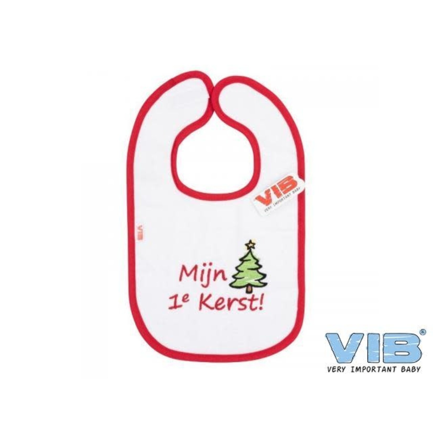 VIB Slabbetje Mijn 1e Kerst Wit-Rood