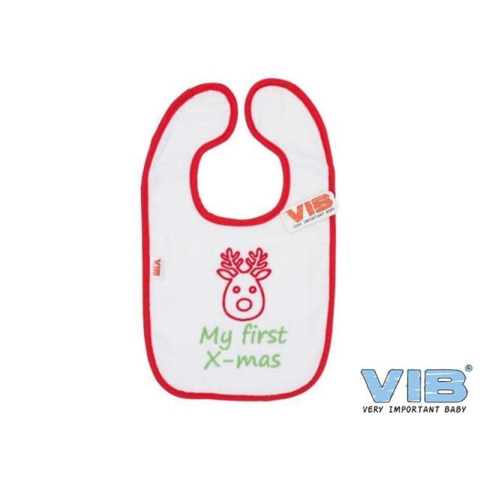 VIB Slabbetje My first X-mas Wit-Rood