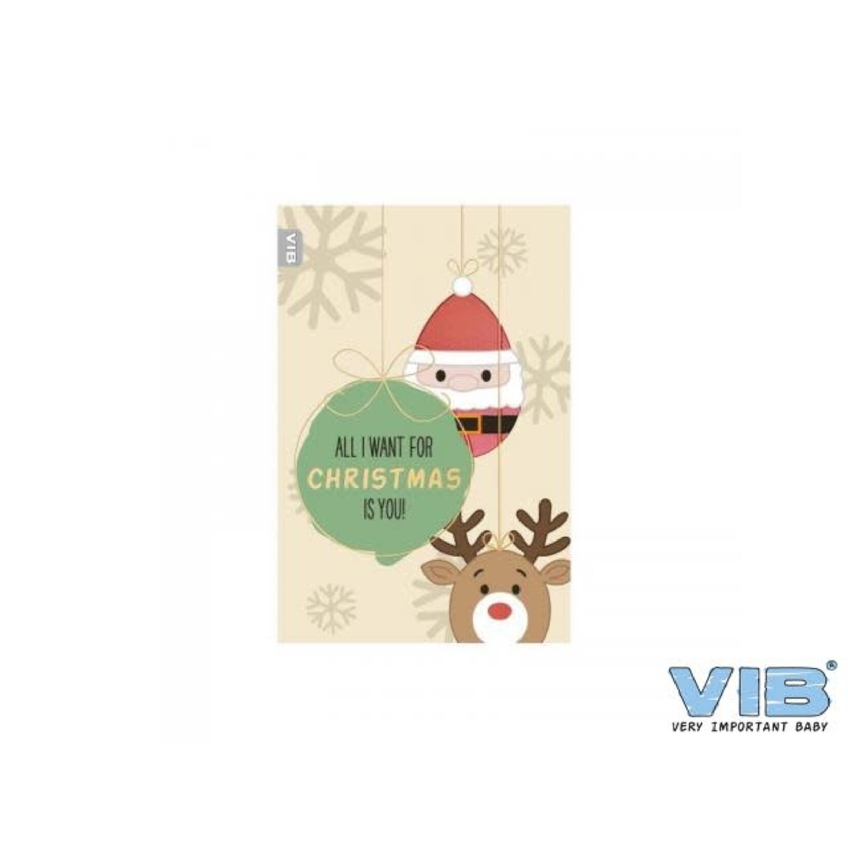 VIB WENSKAART FOLIE/EMBOSSING 'ALL I WANT FOR CHRISTMAS IS YOU!' KERSTBALLEN