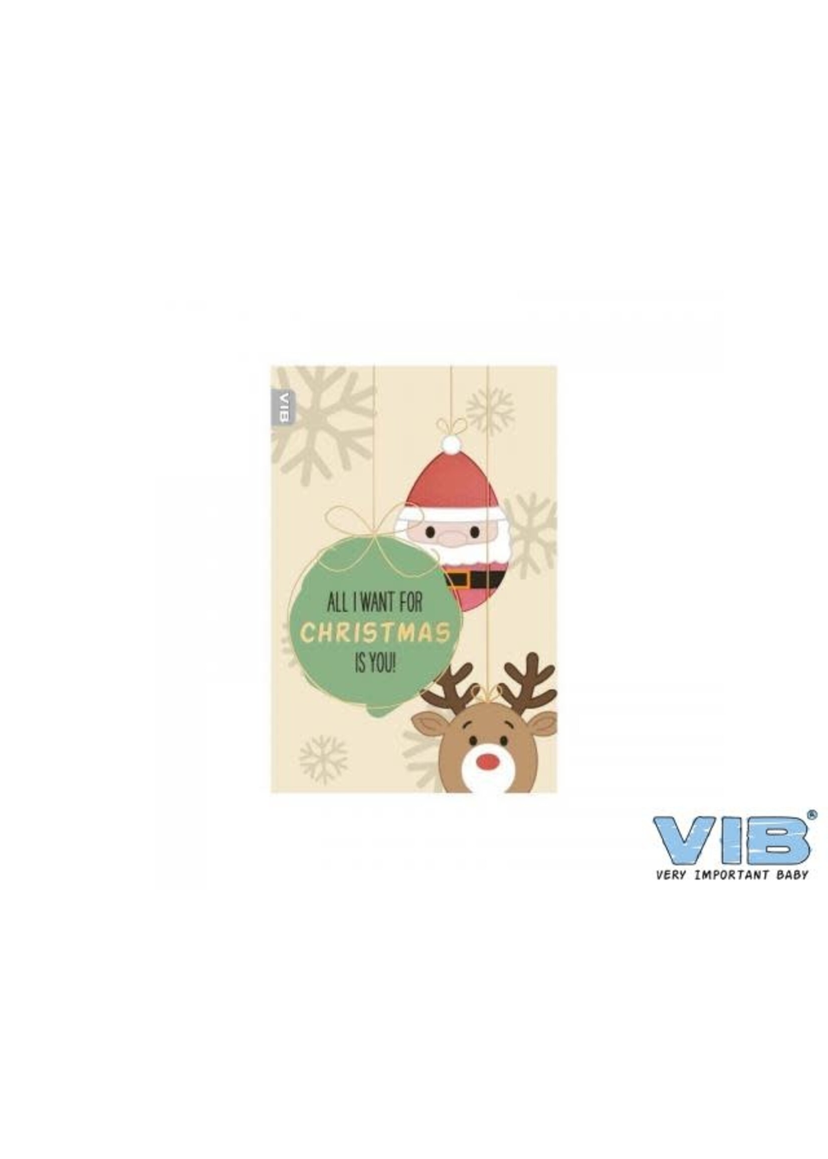 VIB WENSKAART FOLIE/EMBOSSING 'ALL I WANT FOR CHRISTMAS IS YOU!' KERSTBALLEN