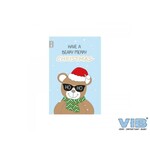 VIB WENSKAART FOLIE/EMBOSSING 'HAVE A BEARY MERRY CHRISTMAS' KERSTBEER