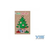VIB WENSKAART FOLIE/EMBOSSING 'MERRY CHRISTMAS' KERSTBOOM
