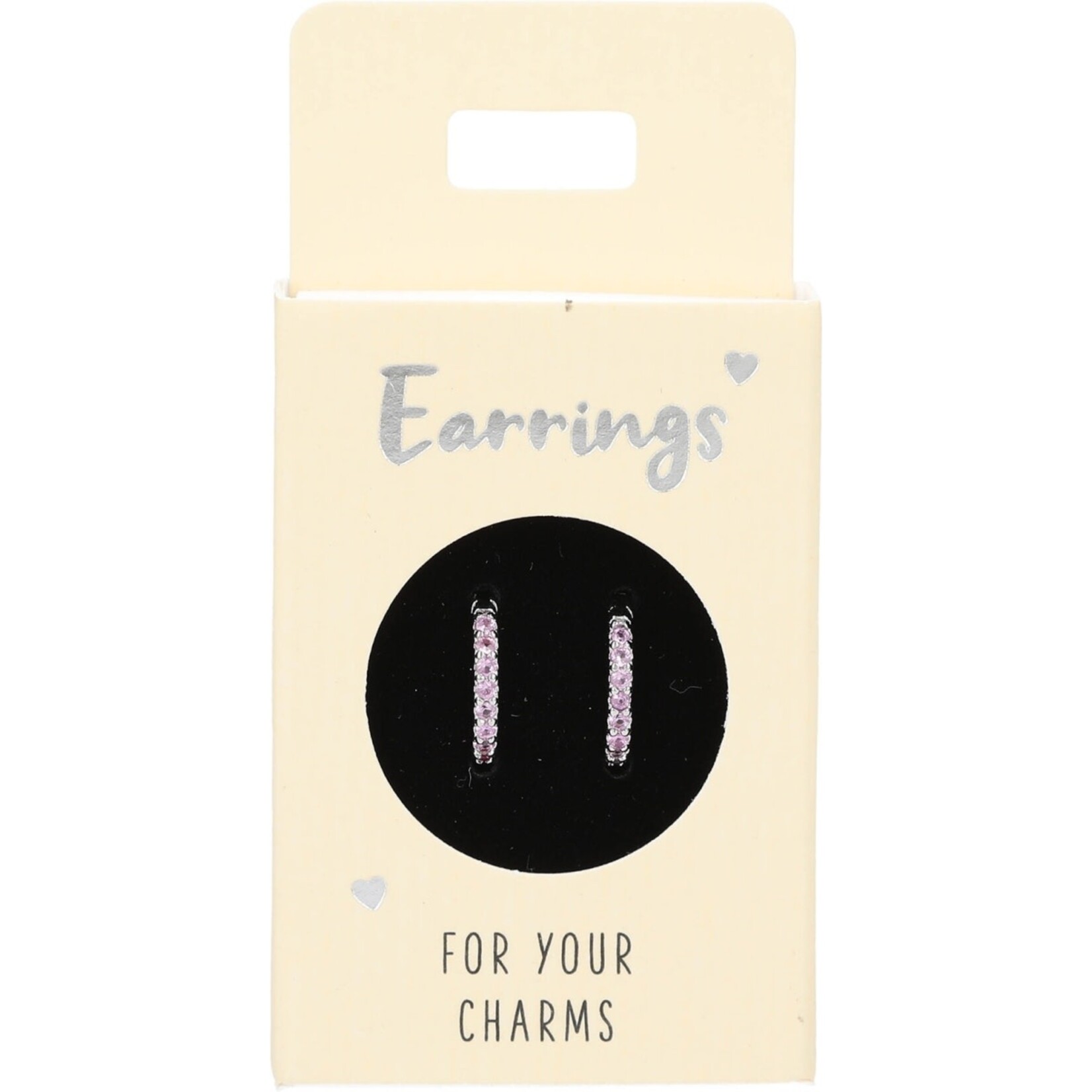 Express Yourself Oorbellen silver stones pink