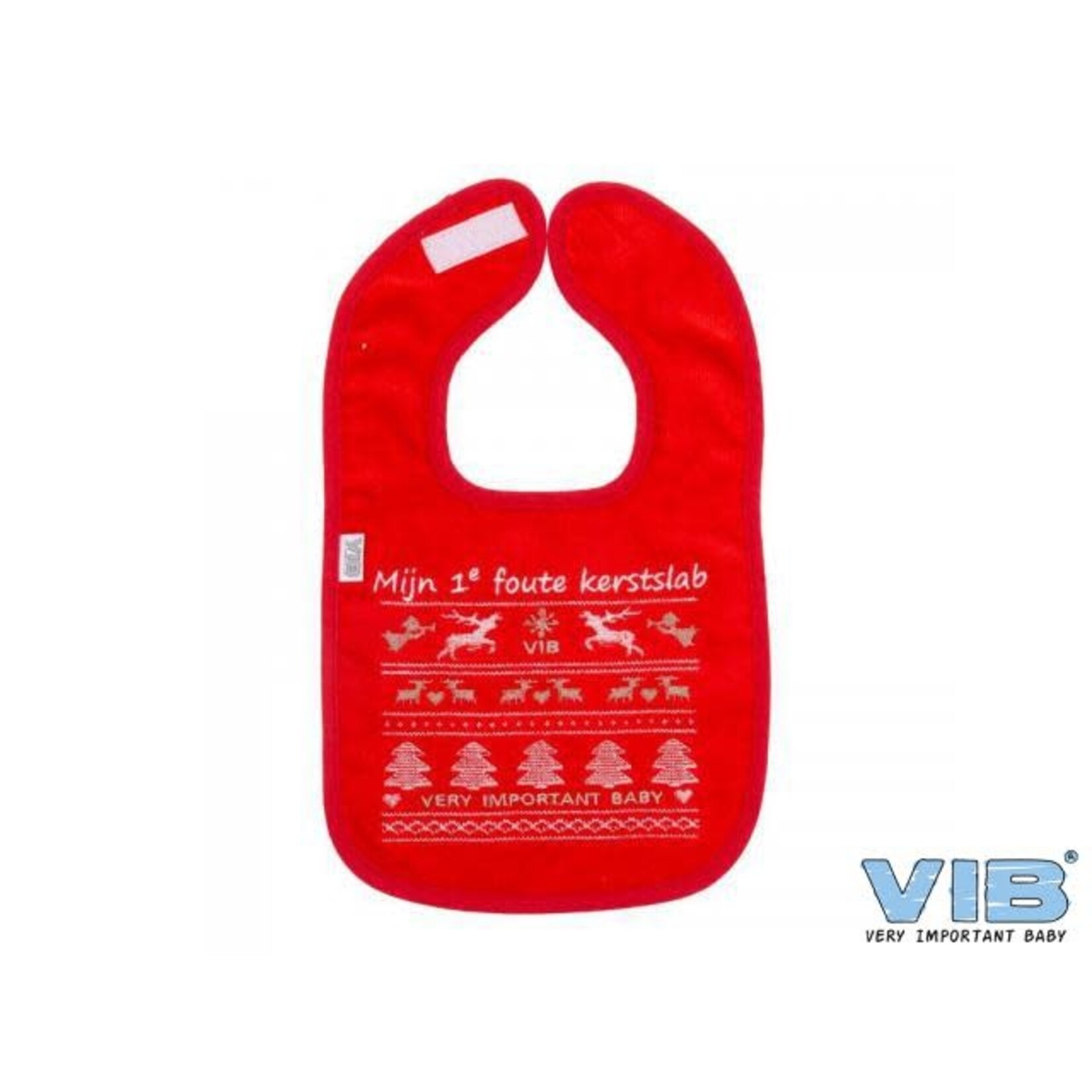 VIB VIB Slabbetje 'Mijn 1e foute kerstslab' Rood-Rood