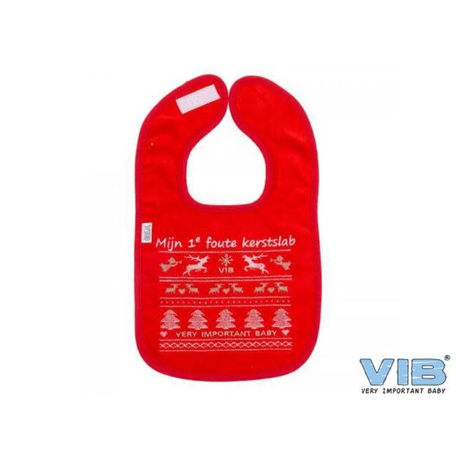VIB VIB Slabbetje 'Mijn 1e foute kerstslab' Rood-Rood