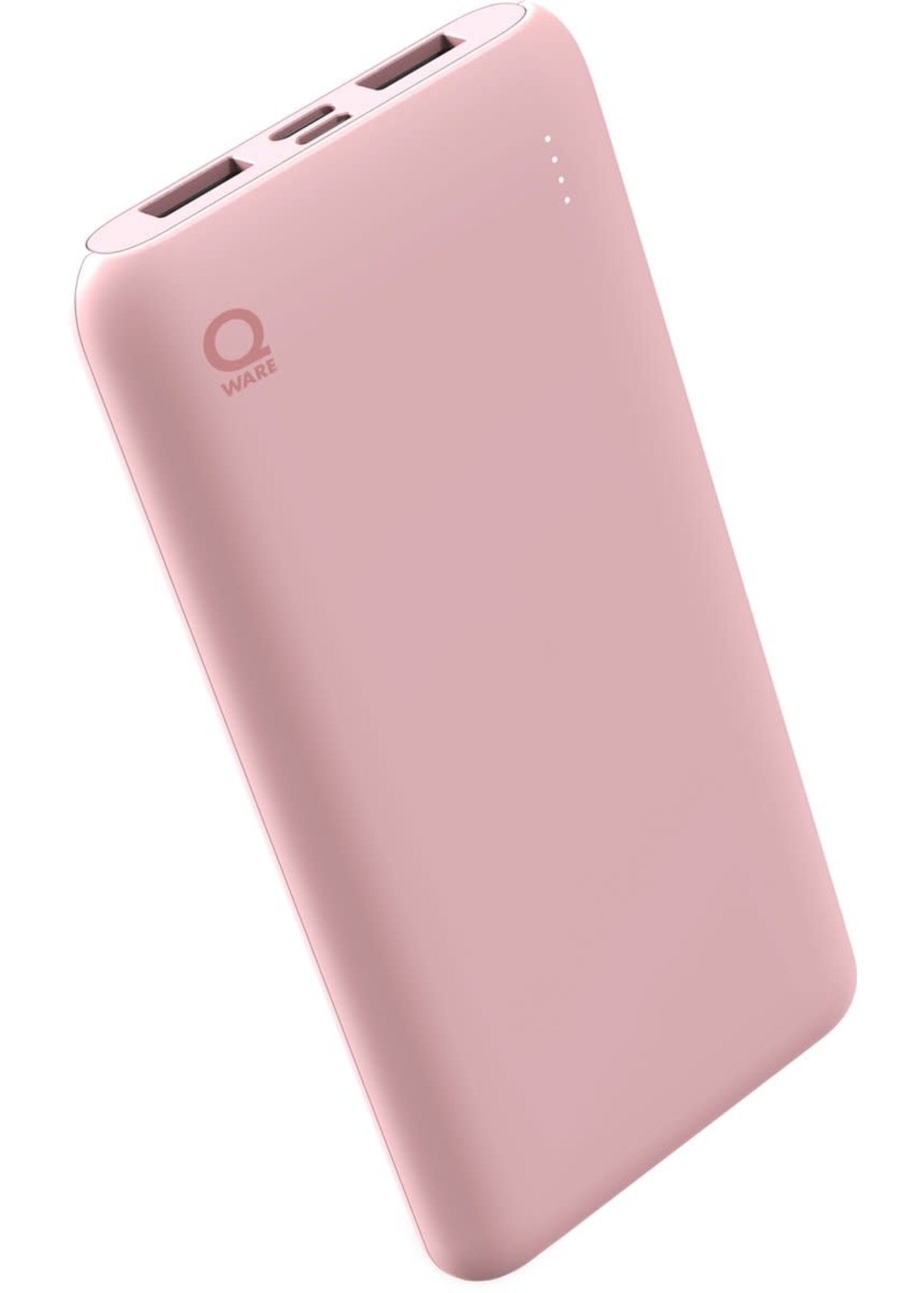 Qware Qware - Powerbank - USB-C/USB-A - 10.000 mAh - Geschikt voor Apple Iphone/Samsung - 3x Volledig Vol – Roze