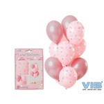 VIB VIB LATEX BALLOONS BABY GIRL PINK 33CM/13INCH (12PCS)