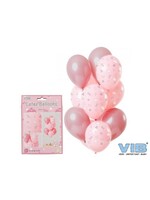 VIB VIB LATEX BALLOONS BABY GIRL PINK 33CM/13INCH (12PCS)