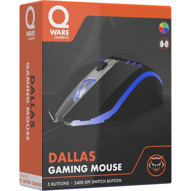 Qware Qware Gaming - Muis - Dallas - RGB LED - Programmeerbaar - 2400 DPI