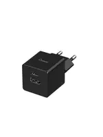 Qware Qware Mini Dual Charger (USB-C/A) with PowerDelivery - Black
