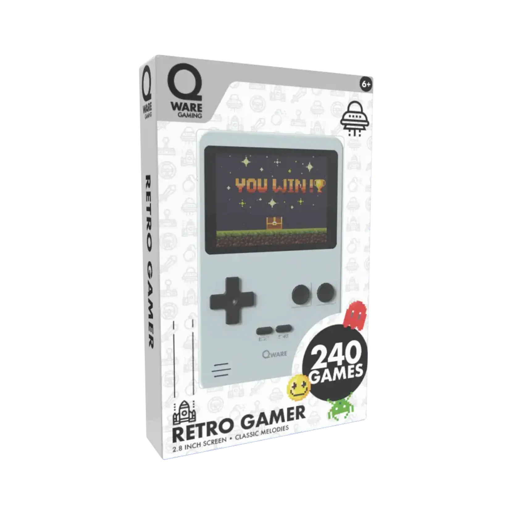 Qware Qware Handheld Retro game  2.8 inch - grijs - 240 spellen
