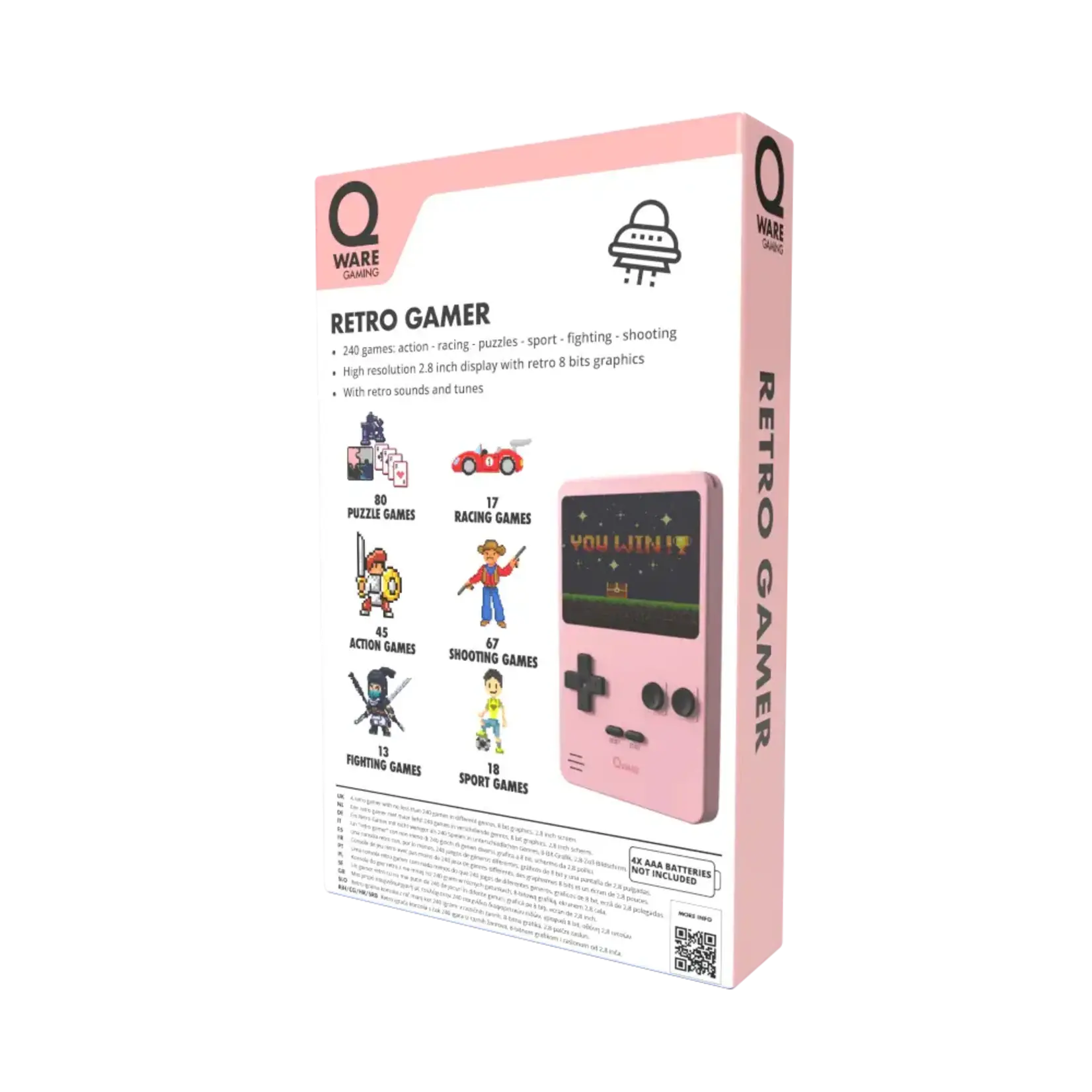 Qware Qware Handheld Retro game  2.8 inch - Pink
