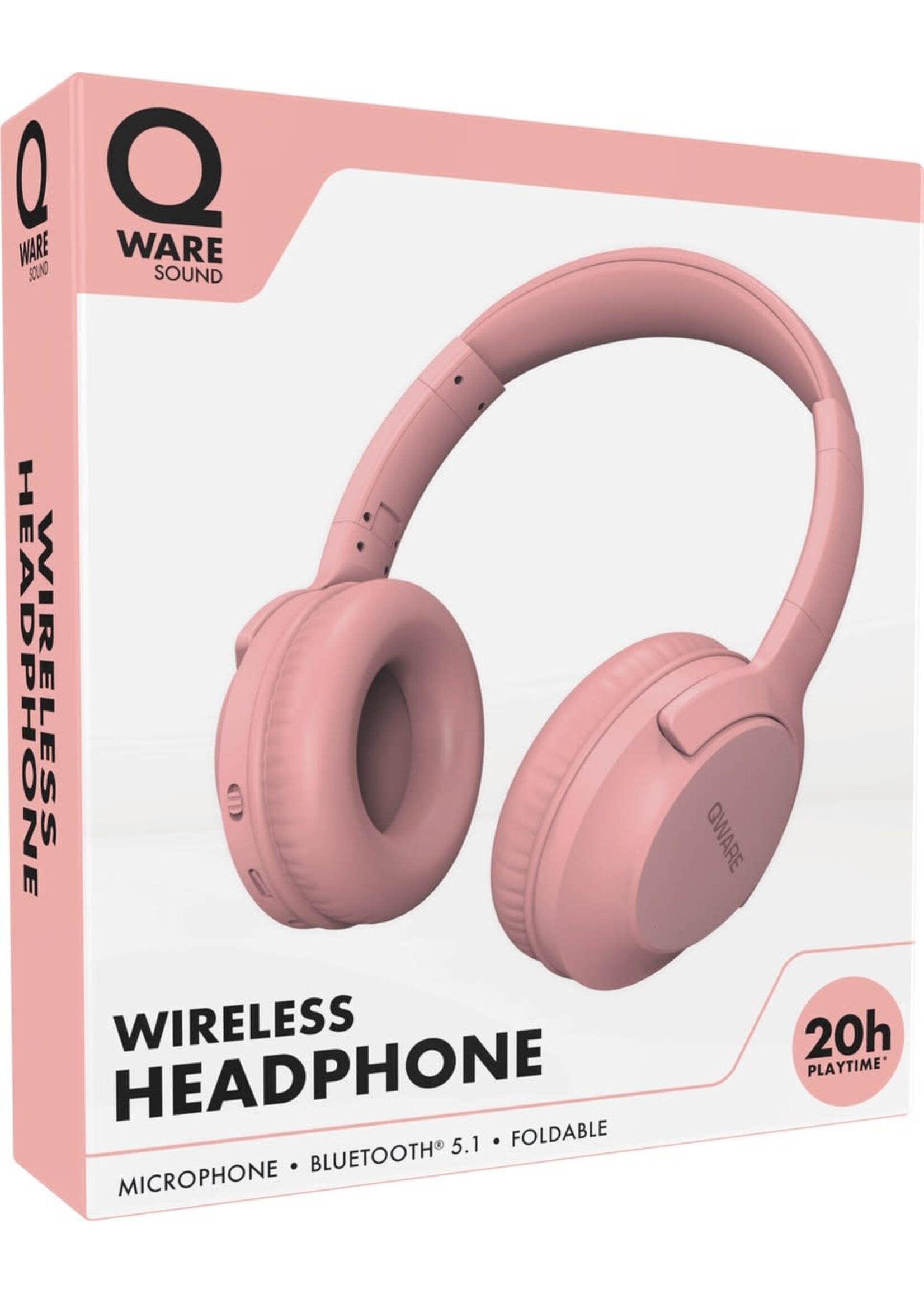 Qware Qware Sound draadloze headset - roze