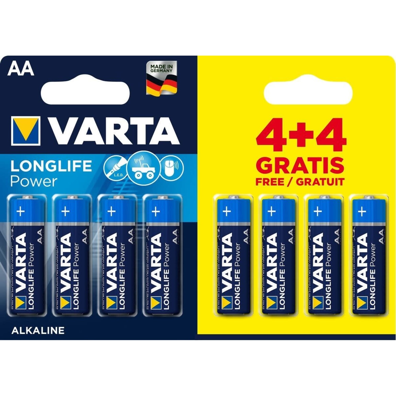 Varta BATTERIJEN VARTA AA 4+4 ALK. L. PWR