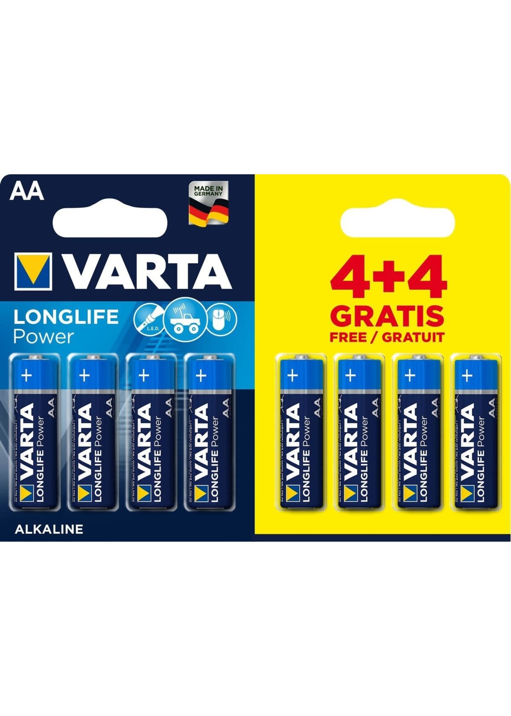 Varta BATTERIJEN VARTA AA 4+4 ALK. L. PWR