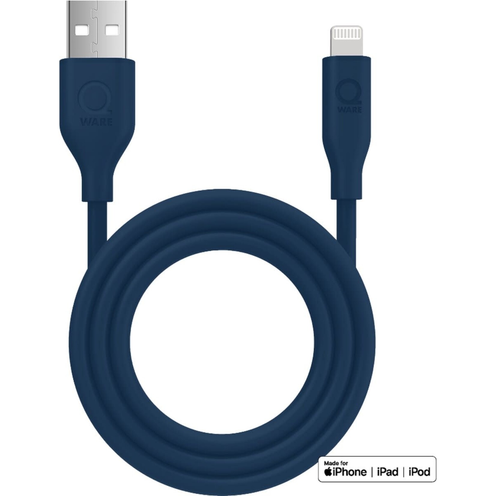 Qware Qware usb a lighting cable blauw
