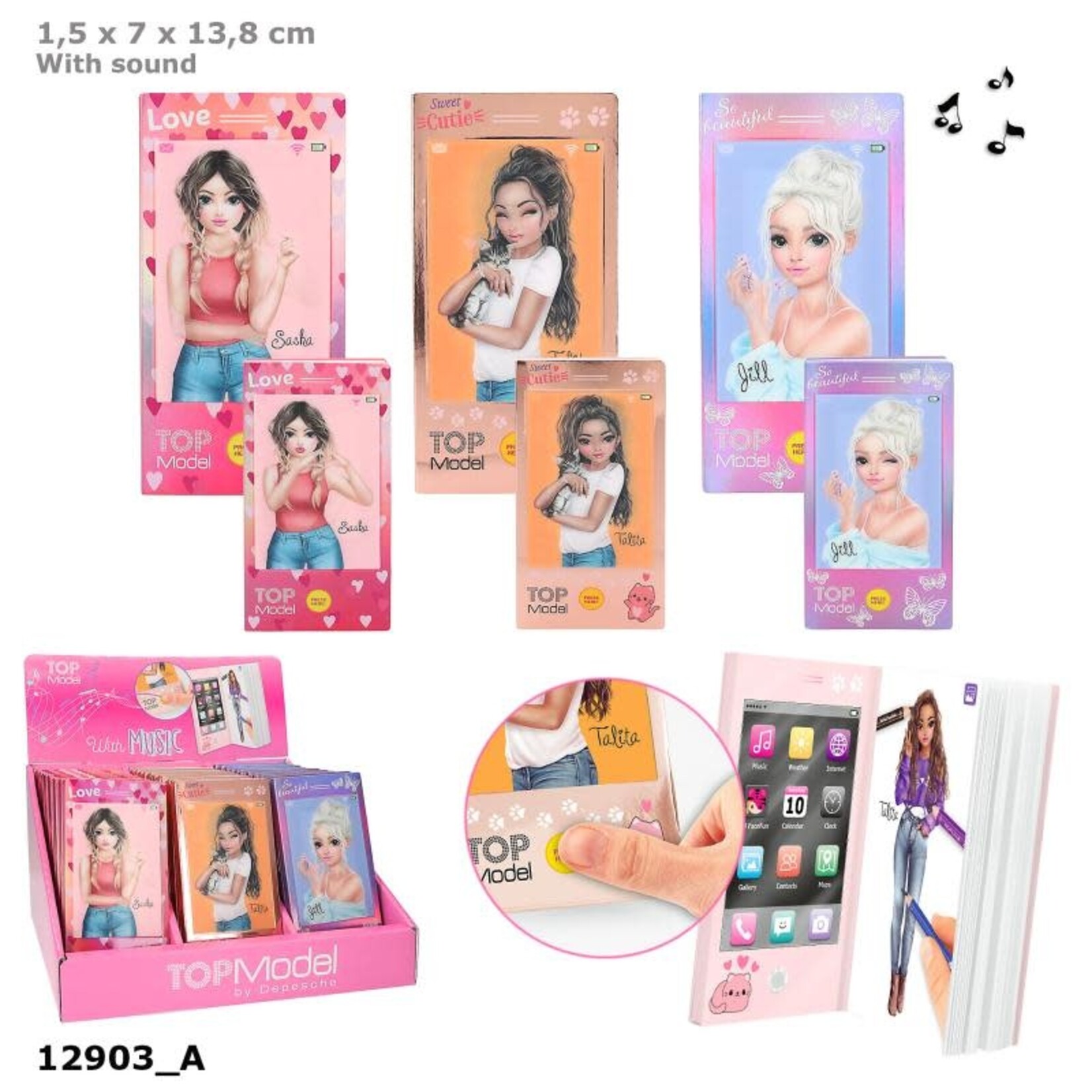 Topmodel TOPModel mini kleurboek met geluid (per stuk)