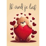 Artige Wens kaart Artige Valentijn staand - lief