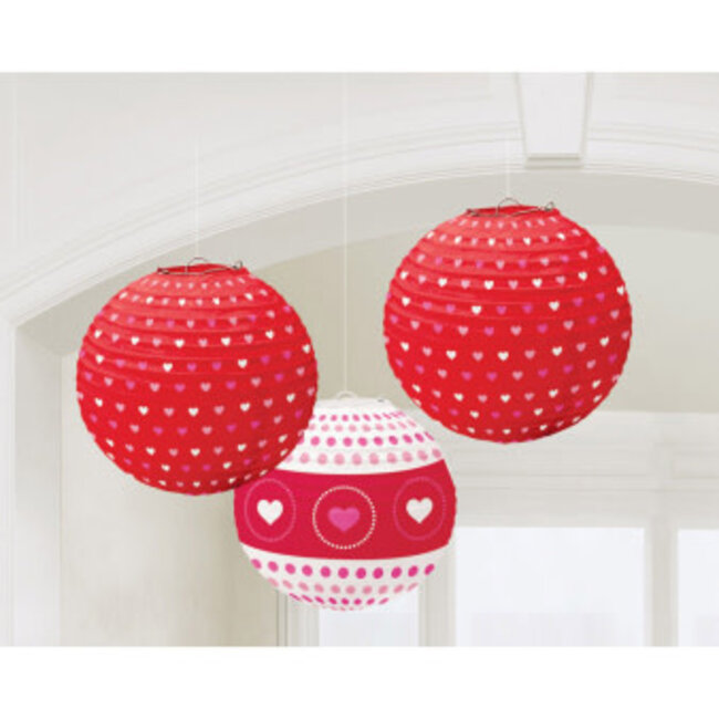 Amscan Lampionnen set liefde (3 stuks) 24 cm