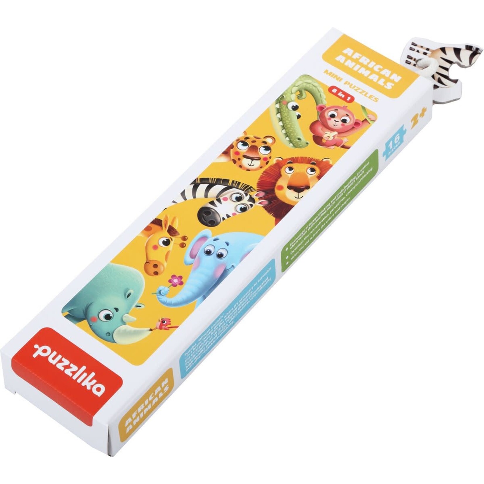 Cubika Puzzlika Puzzel - Afrikaanse Dieren - 8x 2 stukjes