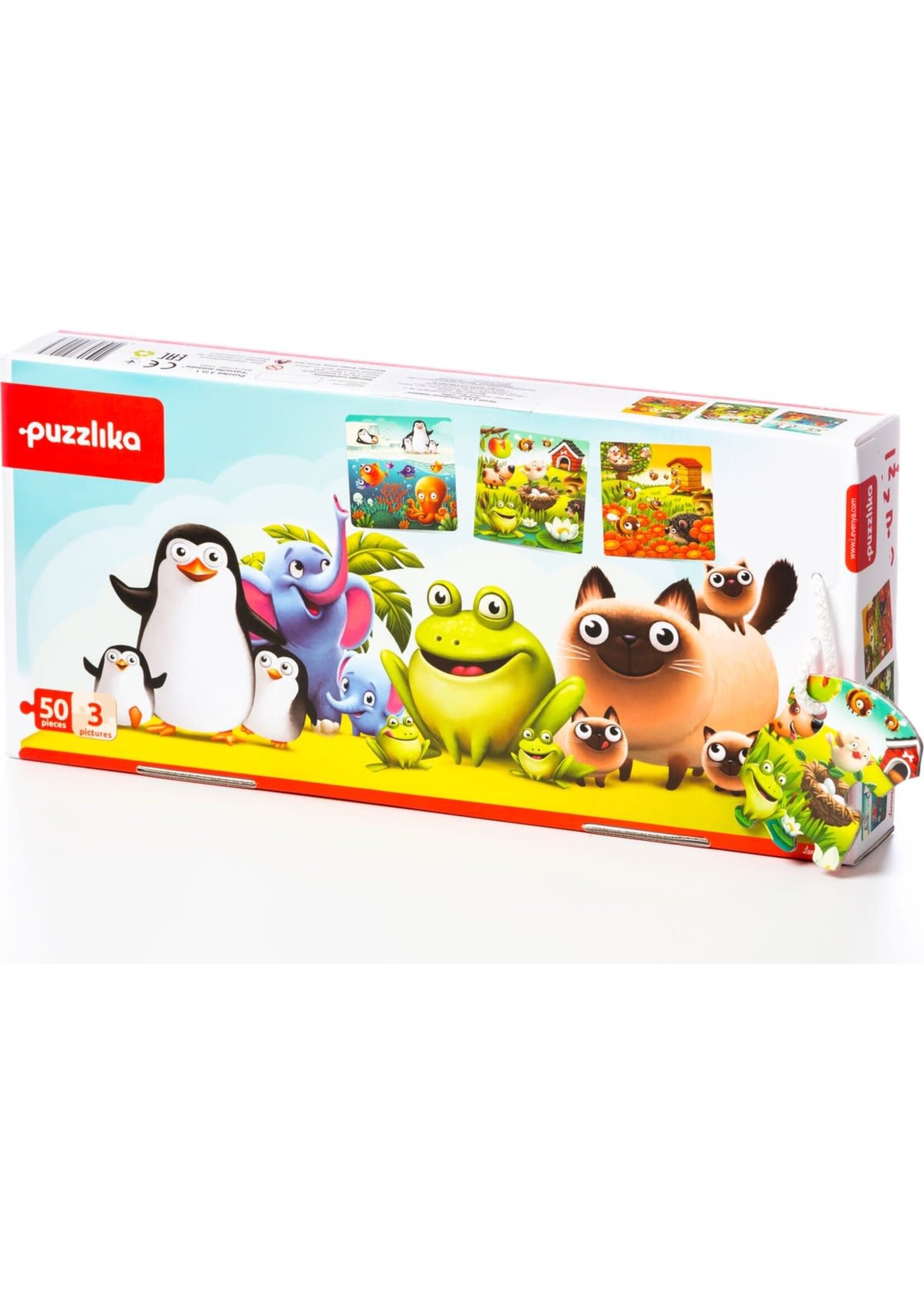 Cubika Puzzlika Puzzel - Vrolijke Dieren - 9+16+25 stukjes