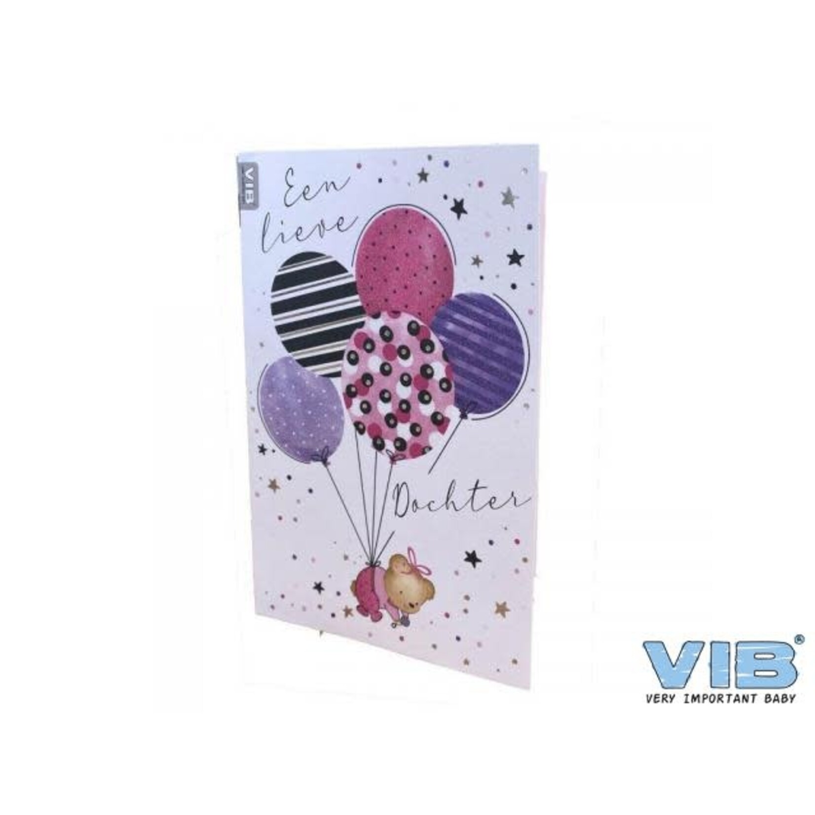 VIB WENSKAART FOLIE/GLITTER 'EEN LIEVE DOCHTER'